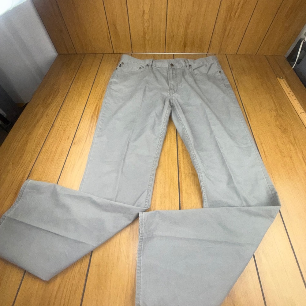 Polo Ralph Lauren Mens Grey Stretch Slim Straight Fit Pants 38x32‎ Twill Chino